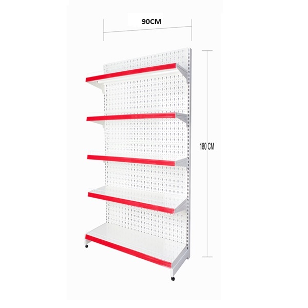 Kệ siêu thị tôn lỗ đơn 0.9m x 1m8 x 5 tầng