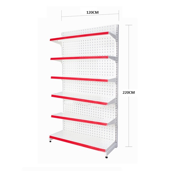 Kệ siêu thị tôn lỗ đơn 1.2m x 2m2 x 6 tầng