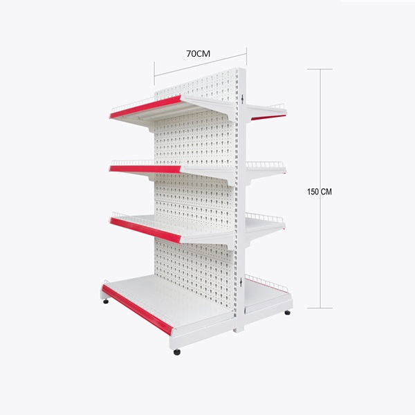 Kệ siêu thị tôn lỗ đôi 0.7m x 1m5 x 8 tầng