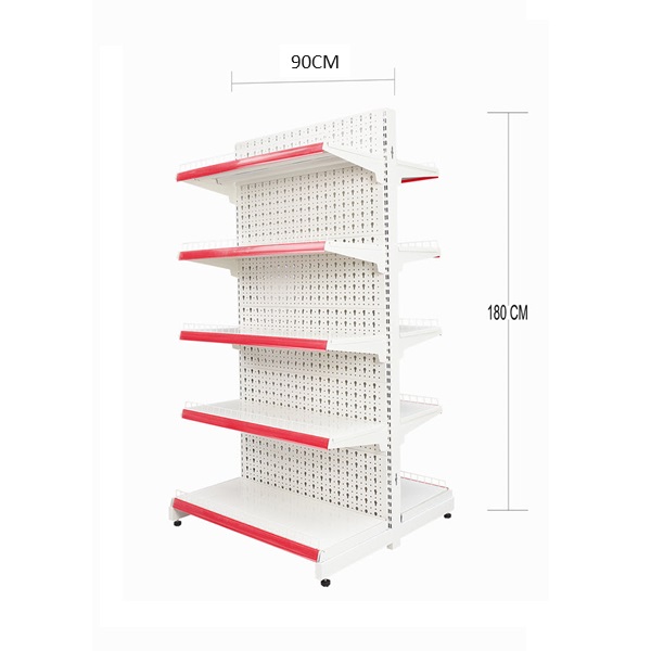 Kệ siêu thị tôn lỗ đôi 0.9m x 1m8 x 10 tầng
